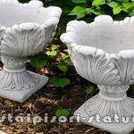 Vază ornament model lalea, gri patinat, model V9.