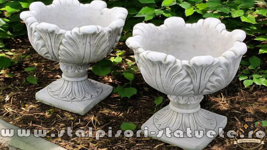 Vază ornament model lalea, gri patinat, model V9. (1)