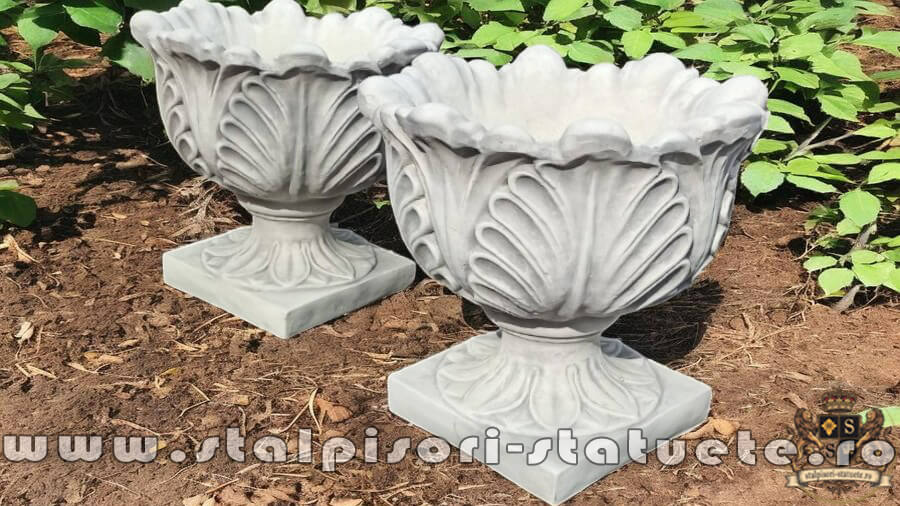 Vază ornament model lalea, gri patinat, model V9. (3)