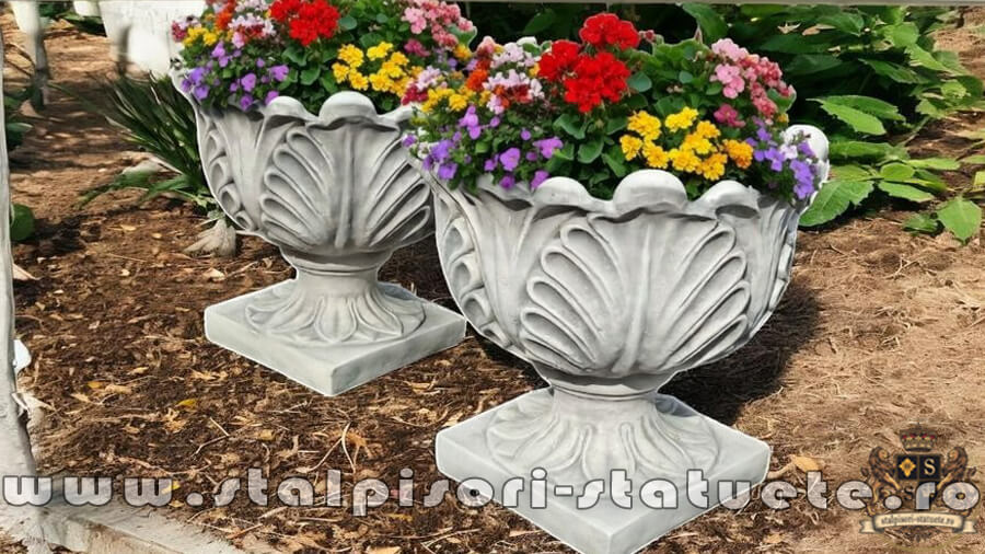 Vază ornament model lalea, gri patinat, model V9. (5)