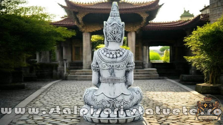 Statuetă Buddha Kwan Yin, gri antichizat, model S8. (4)