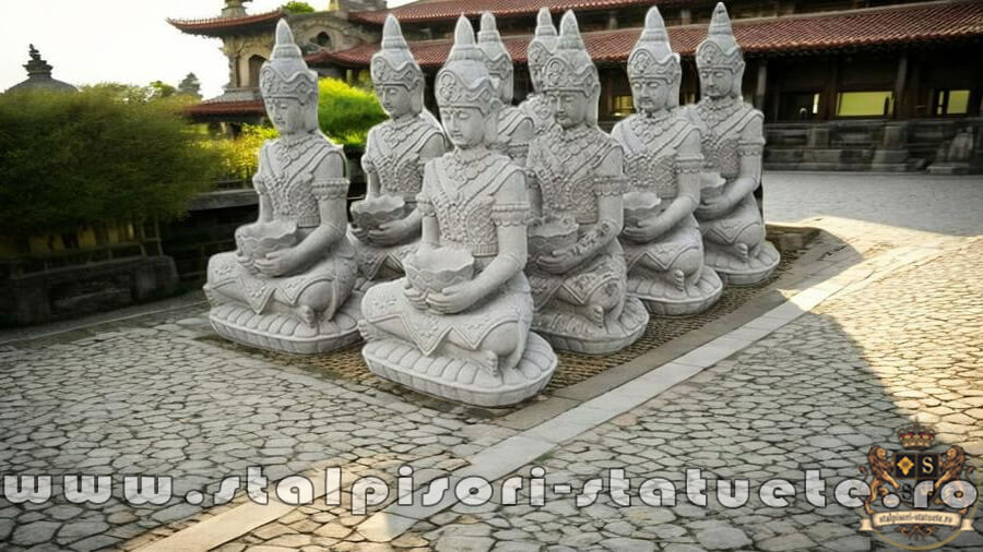 Statuetă Buddha Kwan Yin, gri antichizat, model S8. (5)