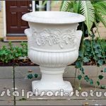 Vază vița-de-vie, alb marmorat, model V4.