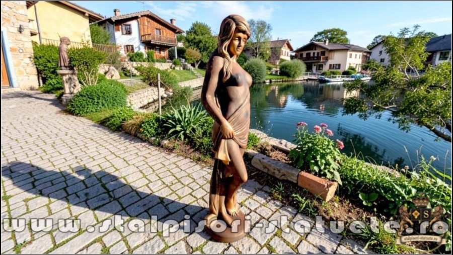 Statuetă domnița erotică, arămiu patinat, model S30. (2)