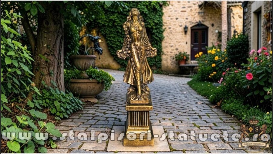 Statuetă zeiţa Flora, auriu patinat, model S5. (1)