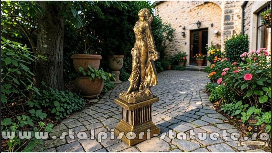 Statuetă zeiţa Flora, auriu patinat, model S5. (3)