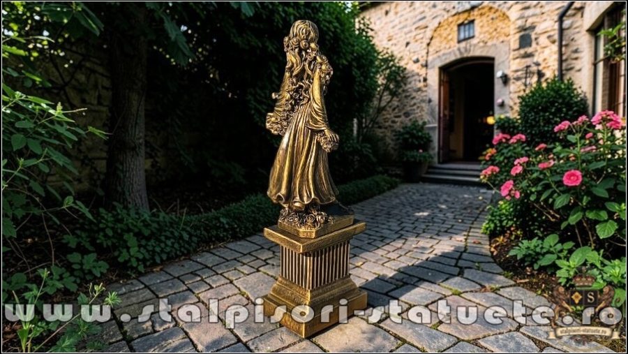 Statuetă zeiţa Flora, auriu patinat, model S5. (4)