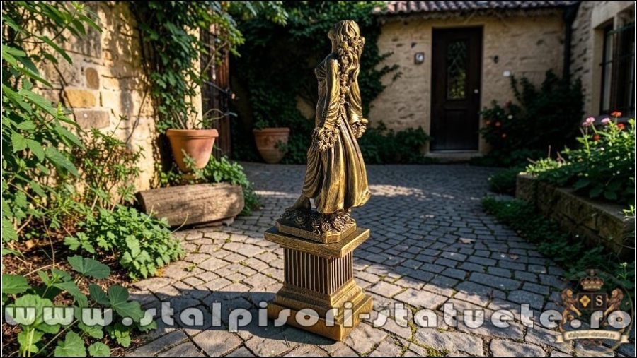 Statuetă zeiţa Flora, auriu patinat, model S5. (5)