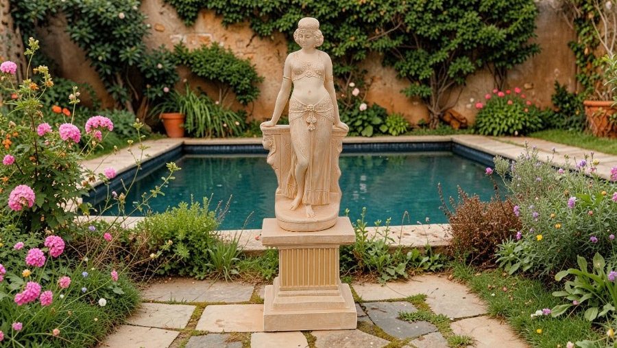 Statuetă Mata Hari cu stativ, galben, model S28-S108. (1)