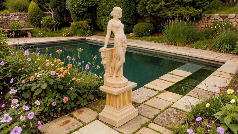 Statuetă Mata Hari cu stativ, galben, model S28-S108. (2)