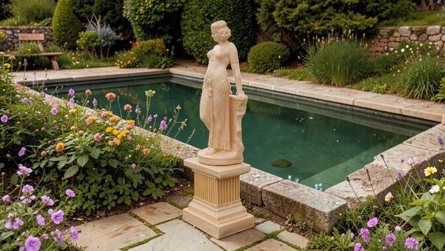 Statuetă Mata Hari cu stativ, galben, model S28-S108. (3)