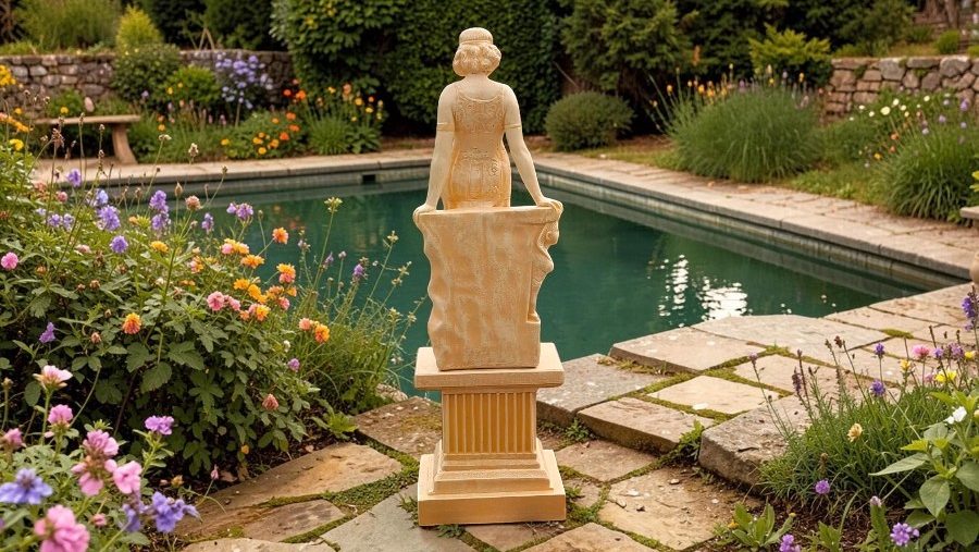 Statuetă Mata Hari cu stativ, galben, model S28-S108. (4)