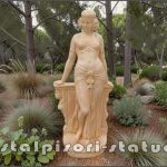Statueta Mata Hari, galben patinat, model S28.