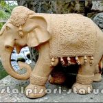 Statuetă elefant mare, galben patinat, model S54.