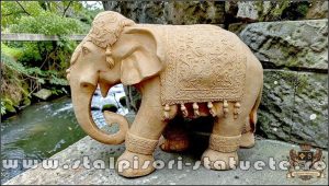 Statuetă elefant mare, galben patinat, model S54.