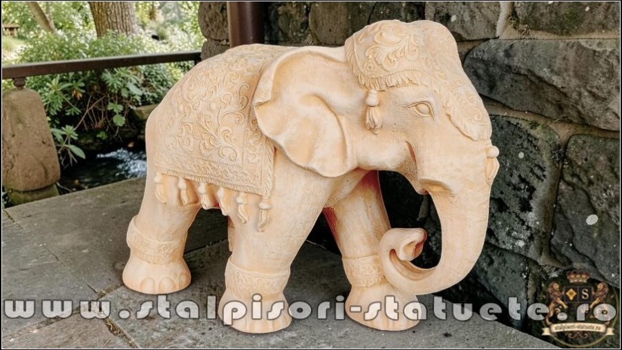 Statuetă elefant mare, gri patinat, model S54. (2)