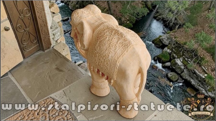 Statuetă elefant mare, gri patinat, model S54. (4)