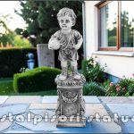 Statuetă fotbalist pe stativ, gri antichizat, model S102-S109.