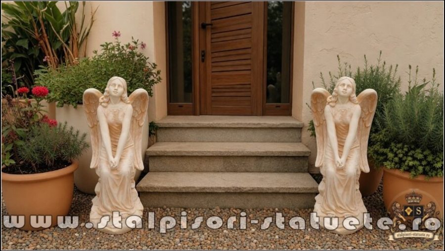 Statuetă îngeraș mare, galben patinat, model S9. (5)