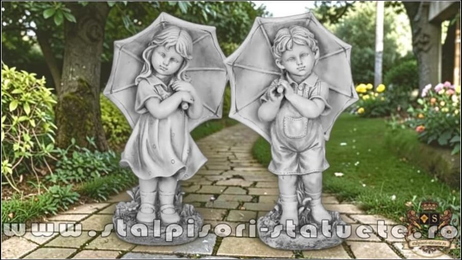 Set copii cu umbrele, gri antichizat, model S41. (1)