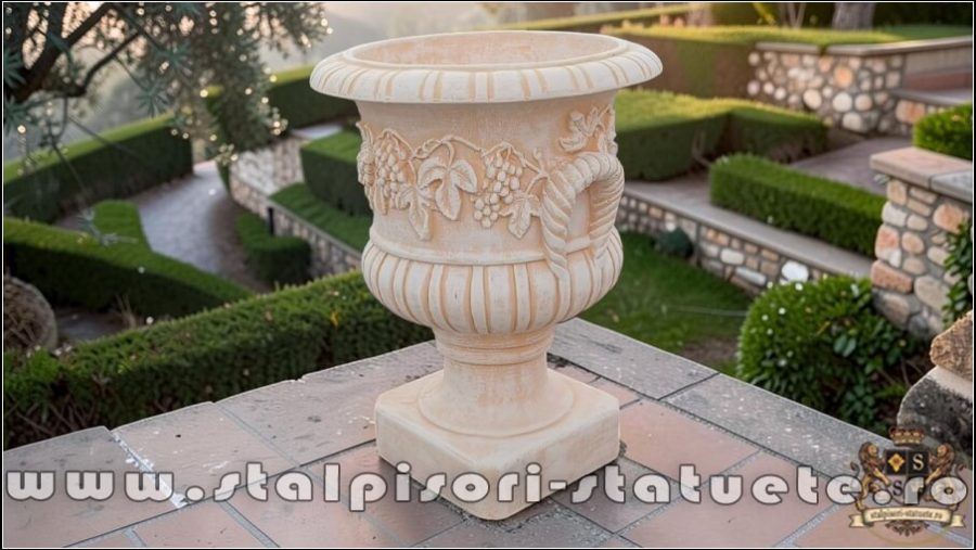Vază vița-de-vie, galben patinat, model V4. (1)
