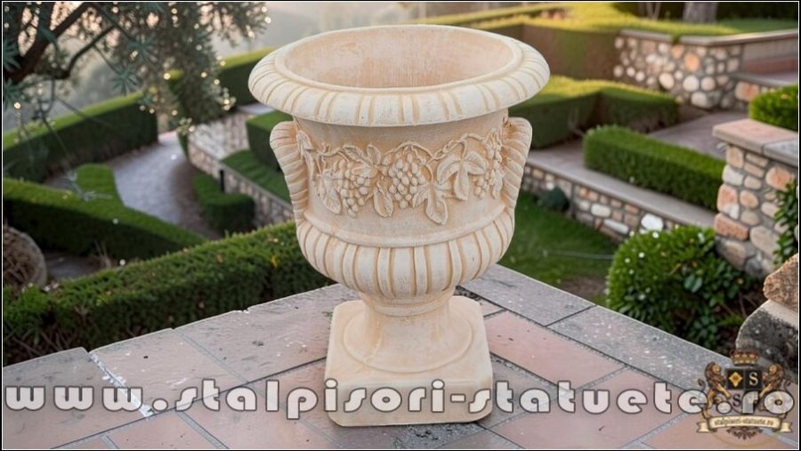 Vază vița-de-vie, galben patinat, model V4. (2)
