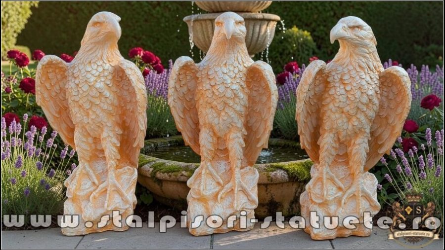 Set 3 vulturi, acvile, șoimi, uliu, galben antichizat, model S82. (1)