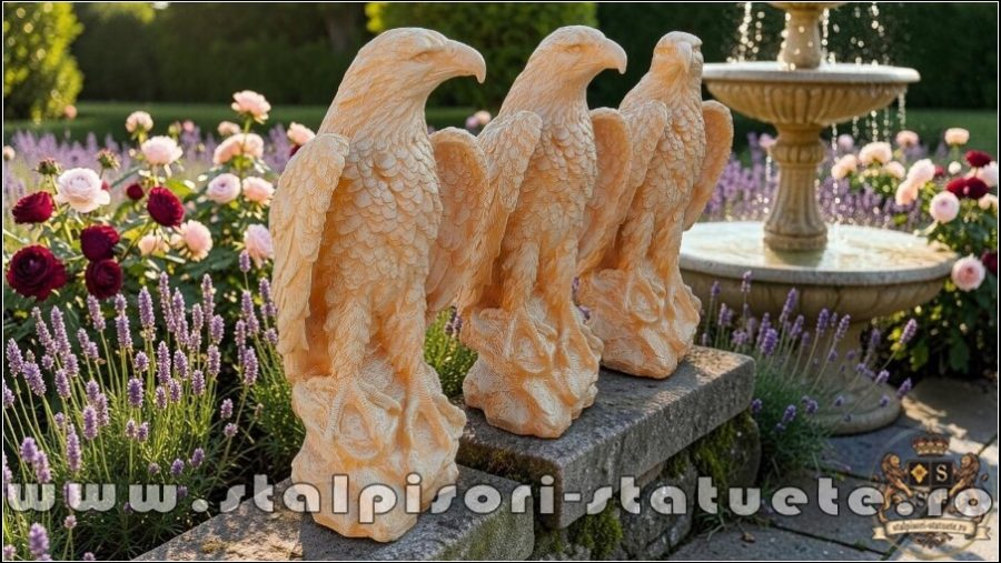 Set 3 vulturi, acvile, șoimi, uliu, galben antichizat, model S82. (2)