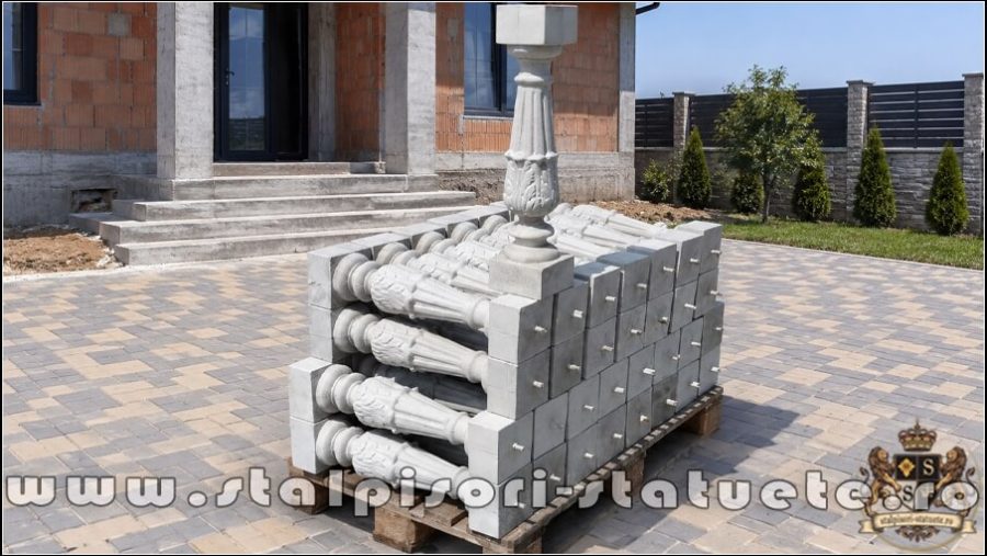 Stâlpișori, baluștri, popici, mosoare, din beton, model B12. (1)