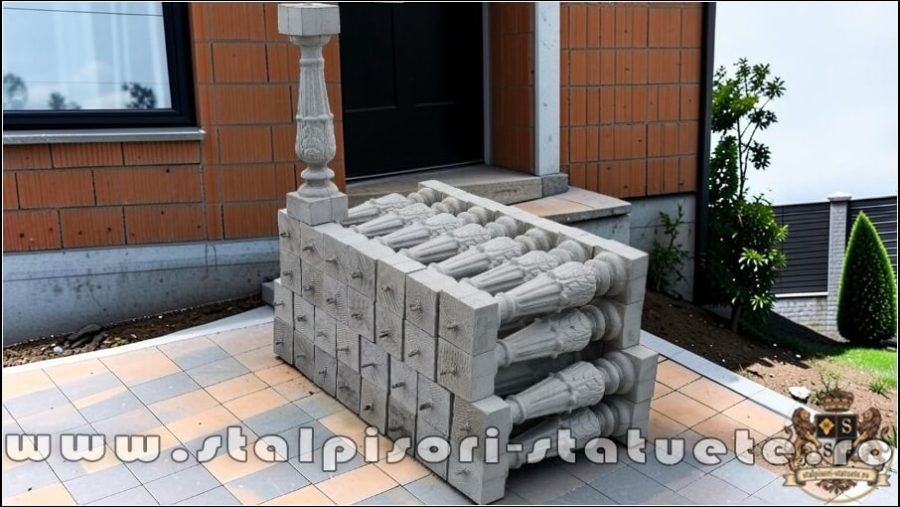 Stâlpișori, baluștri, popici, mosoare, din beton, model B12. (5)