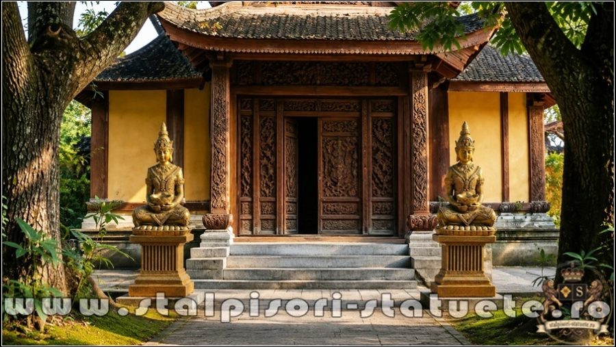 Statuetă Buddha Kwan Yin, auriu antichizat, model S8 (2). (5)
