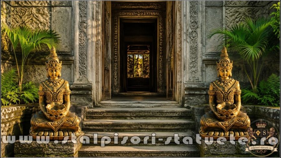 Statuetă Buddha Kwan Yin, auriu antichizat, model S8. (5)