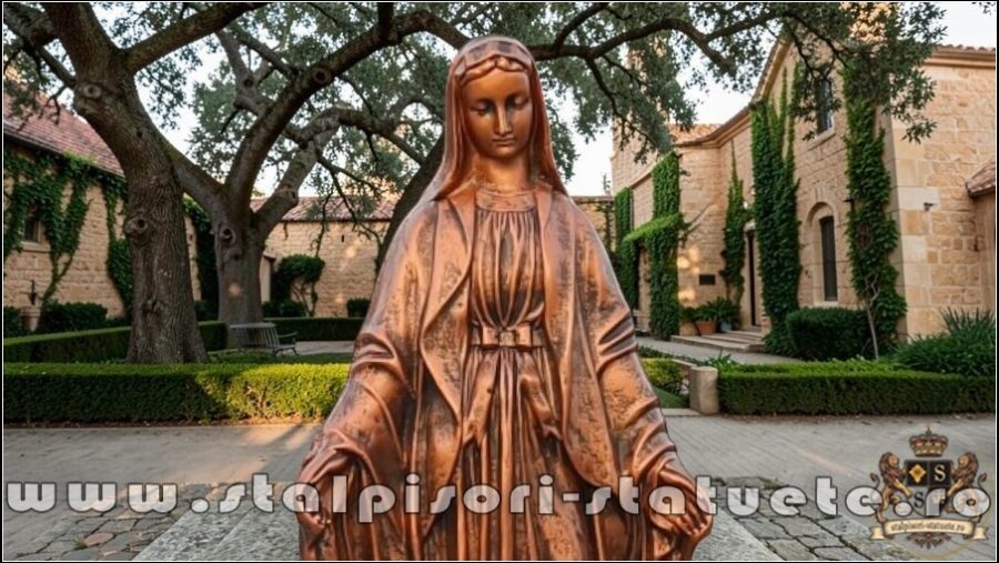 Statuetă fecioara Maria, arămiu antichizat, model S97. (1)