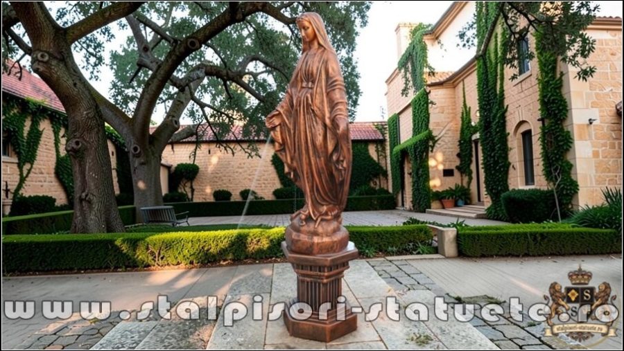 Statuetă fecioara Maria, arămiu antichizat, model S97. (4)