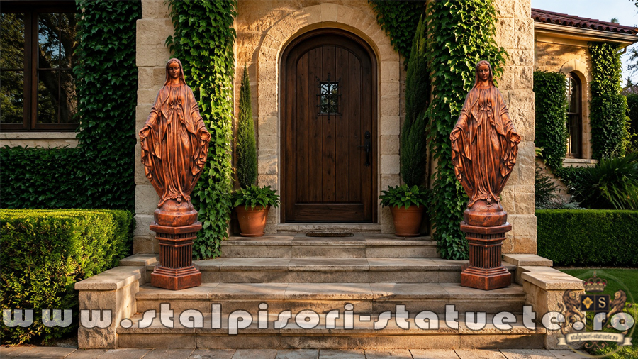 Statuetă fecioara Maria, arămiu antichizat, model S97. (6)