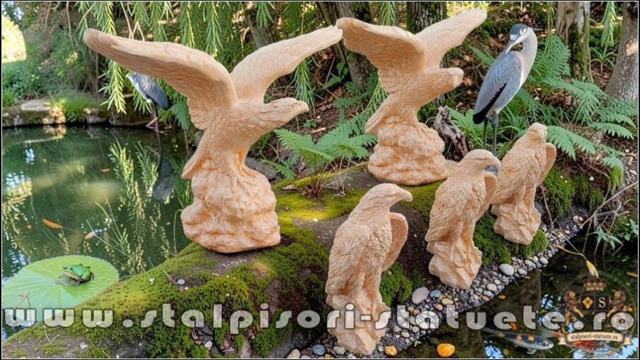 Statuetă vultur, acvilă, șoim, galben patinat, model S35-S82. (2)