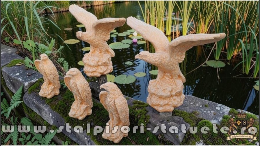 Statuetă vultur, acvilă, șoim, galben patinat, model S35-S82. (3)