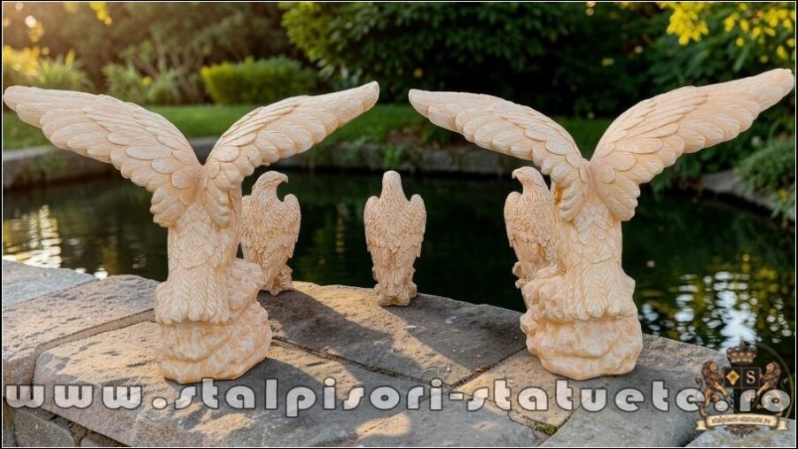 Statuetă vultur, acvilă, șoim, galben patinat, model S35-S82. (4)