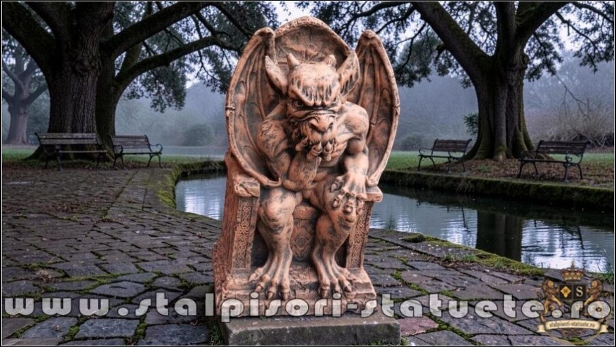 Gargoyles, satana, diavol, pe tron, model S74. (1)