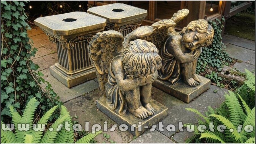 Set îngerași adormiți, auriu antichizat, model S76-S64. (4)