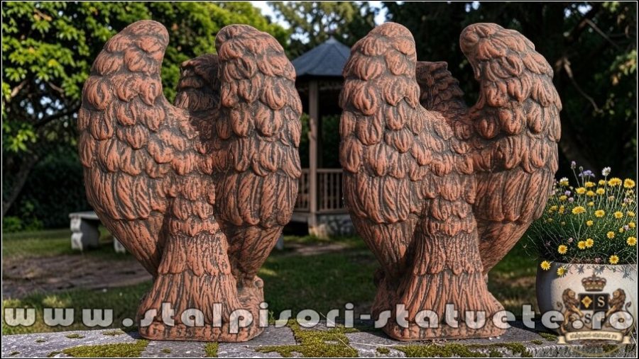 Statuetă vultur, acvilă, șoim, uliu, terracotta patinat, model S13. (4)