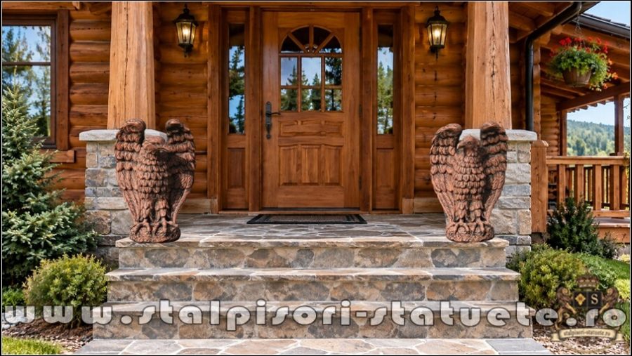 Statuetă vultur, acvilă, șoim, uliu, terracotta patinat, model S13. (5)