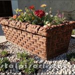 Jardinieră ornament flori, terracotta patinat, model J14.
