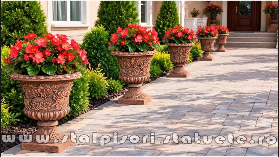 Vază ornament cu picior, terracotta patinat, model V1. (5)