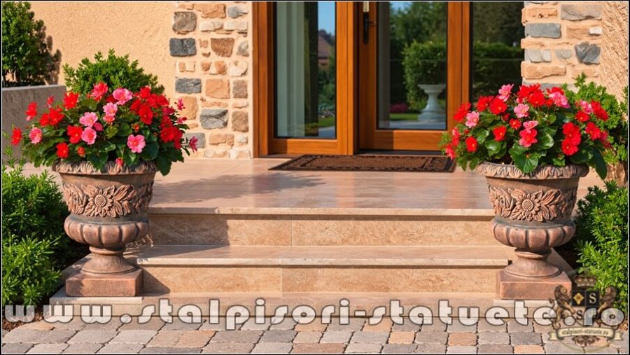 Vază ornament cu picior, terracotta patinat, model V7. (5)