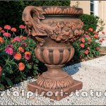 Vază ornament mare cu picior, terracotta patinat, model V6.