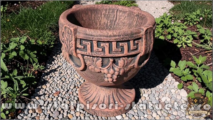 Vază ornament versace, terracotta patinat, model V8. (1)